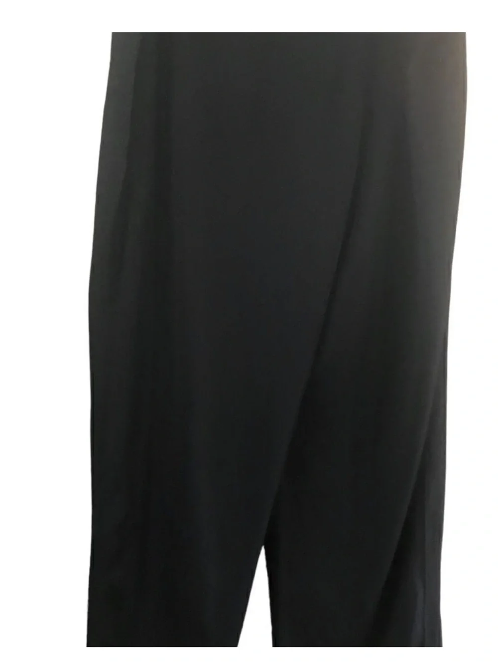 Relaxed Black Wide-Leg Pull-On Pants for Women